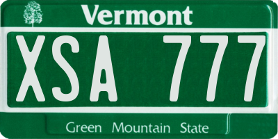 VT license plate XSA777