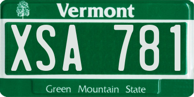 VT license plate XSA781