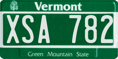 VT license plate XSA782