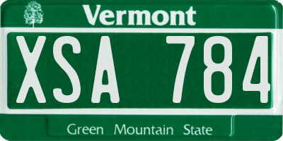 VT license plate XSA784