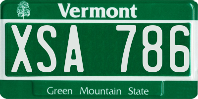 VT license plate XSA786