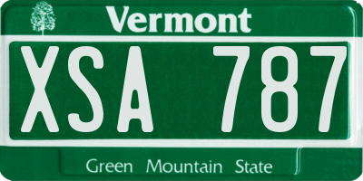 VT license plate XSA787