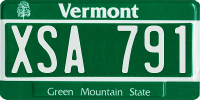 VT license plate XSA791