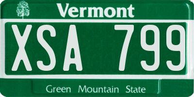 VT license plate XSA799