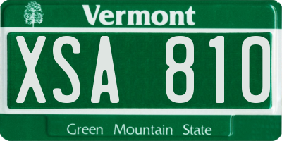 VT license plate XSA810