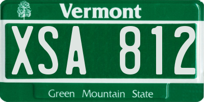 VT license plate XSA812