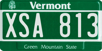 VT license plate XSA813