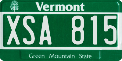 VT license plate XSA815