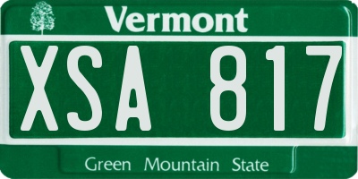 VT license plate XSA817