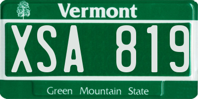 VT license plate XSA819