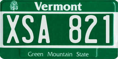 VT license plate XSA821