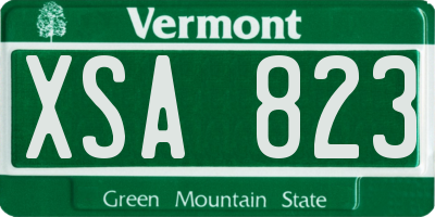VT license plate XSA823