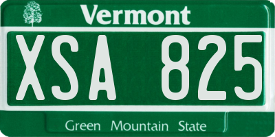 VT license plate XSA825
