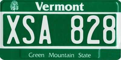 VT license plate XSA828