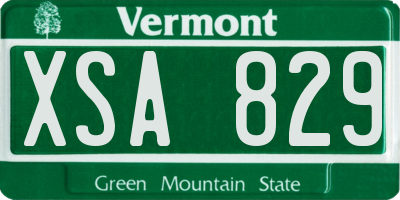 VT license plate XSA829