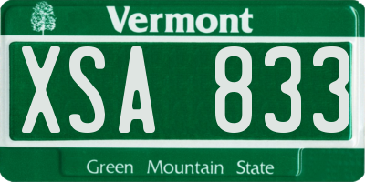 VT license plate XSA833