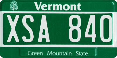 VT license plate XSA840