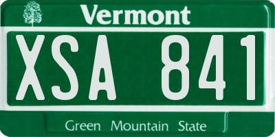 VT license plate XSA841