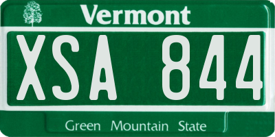 VT license plate XSA844