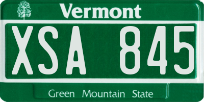 VT license plate XSA845