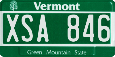 VT license plate XSA846