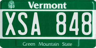 VT license plate XSA848