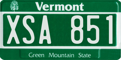 VT license plate XSA851