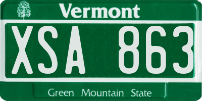 VT license plate XSA863