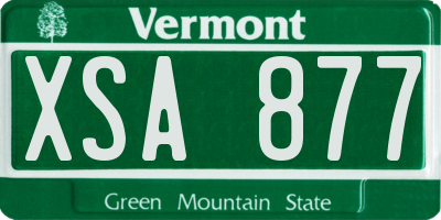 VT license plate XSA877