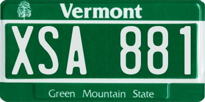 VT license plate XSA881