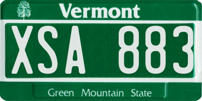 VT license plate XSA883