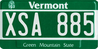 VT license plate XSA885