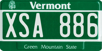 VT license plate XSA886