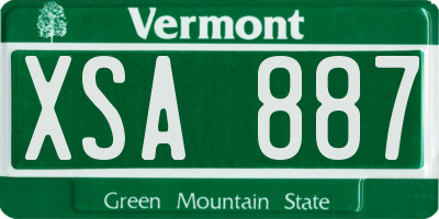 VT license plate XSA887