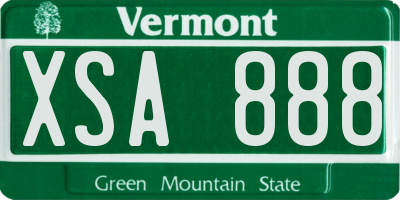 VT license plate XSA888