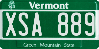 VT license plate XSA889