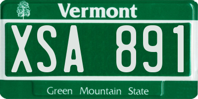 VT license plate XSA891