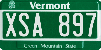 VT license plate XSA897
