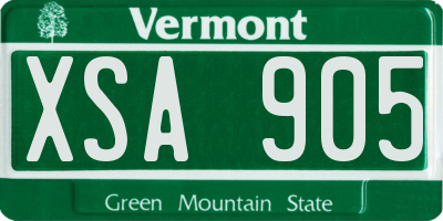 VT license plate XSA905