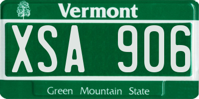 VT license plate XSA906