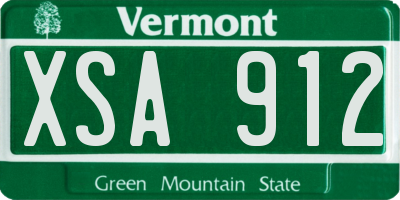 VT license plate XSA912