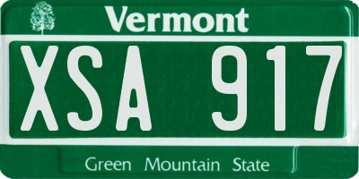 VT license plate XSA917