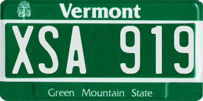 VT license plate XSA919