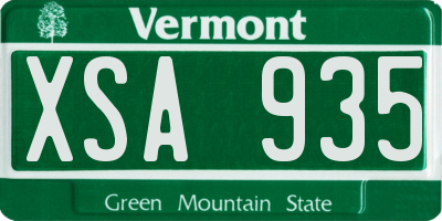 VT license plate XSA935