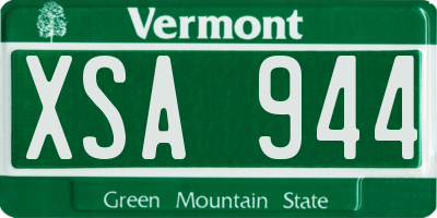 VT license plate XSA944