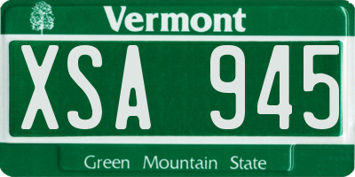 VT license plate XSA945