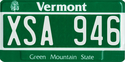 VT license plate XSA946