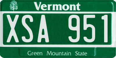 VT license plate XSA951
