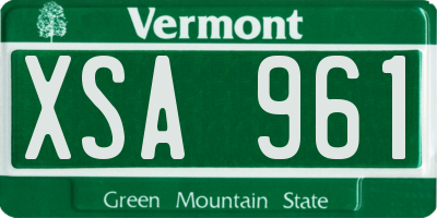VT license plate XSA961