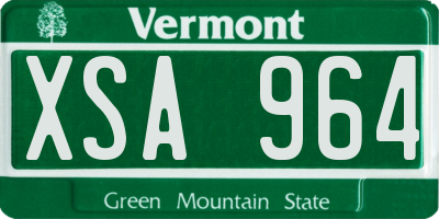 VT license plate XSA964
